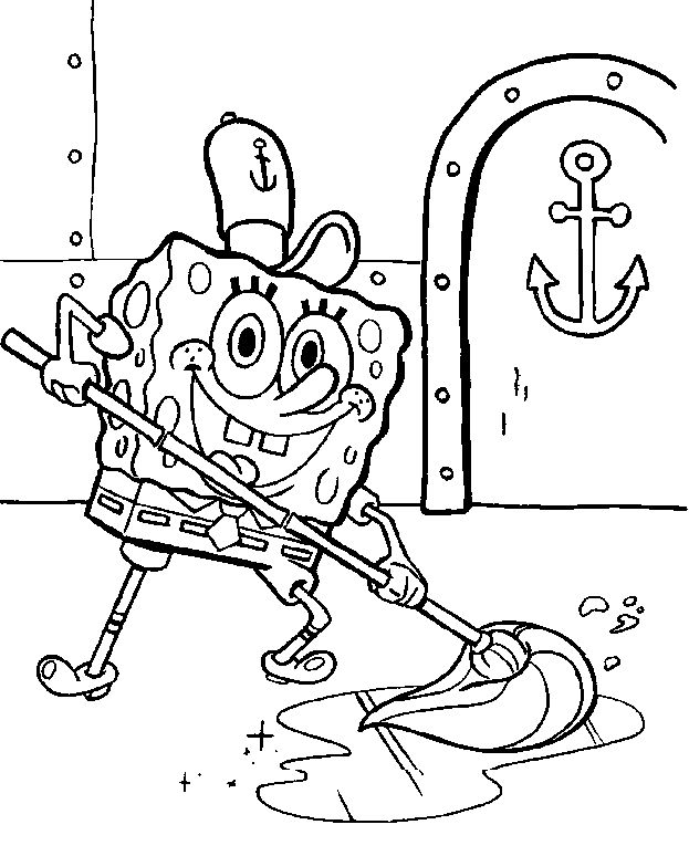 Plansa de colorat cu Spongebob 41 55